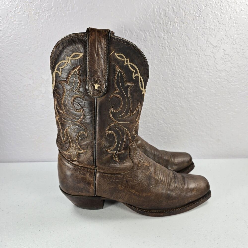 Vintage Lama VF6007 Boots Womens 8 B Brown Leather Sqaure Toe Vaquero